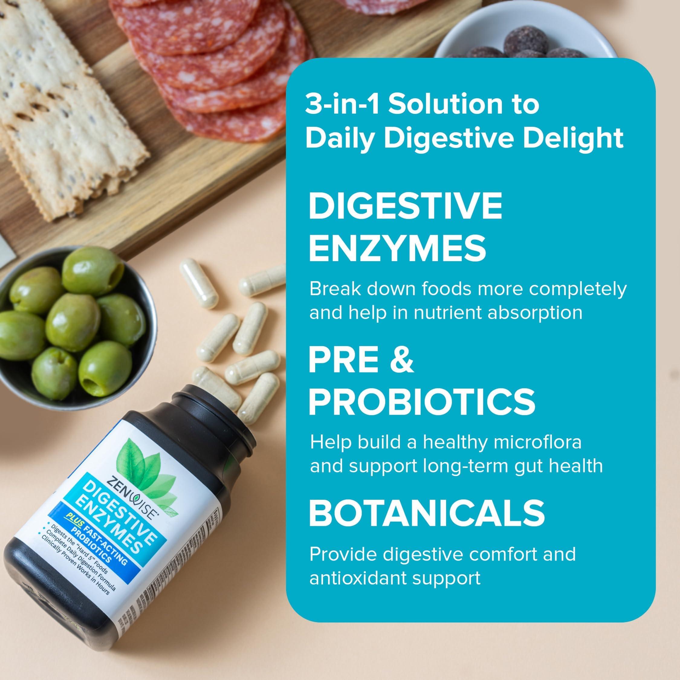 Zenwise Health Zenwise Health Digestive Enzymes and Bromelain for Gut Health - Probiotic Multi Enzymes with Prebiotics and Probiotics for Women and Men for Digestive Health and Bloating Relief for Digestion - 100 CT