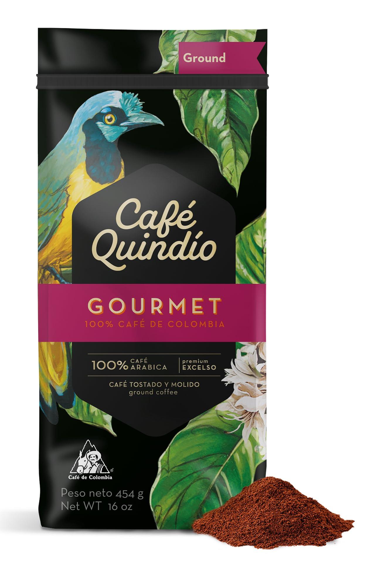CAFE QUINDIO Cafe Quindio Gourmet Ground Coffee, 100% Colombian Excelso Coffee (16 oz / 454g)