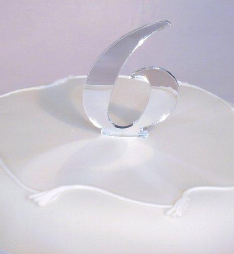 Super Cool Creations Set of 13 Silver Acrylic Mirror Cake Topper Numbers Script - 10cm /5cm Spike