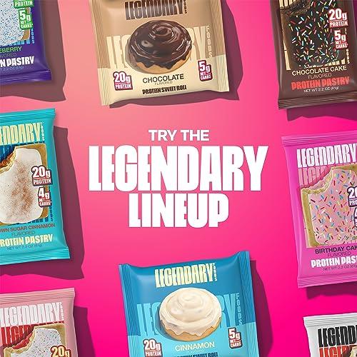 Legendary Foods Legendary Foods High Protein Snack - Chocolate Sweet Roll, 20 Gr Protein Bar Alternative, Low Carb Food, Low Sugar - Gluten Free Keto Breakfast Snacks, Healthy Chocolate Flavored Rolls (10-pack)