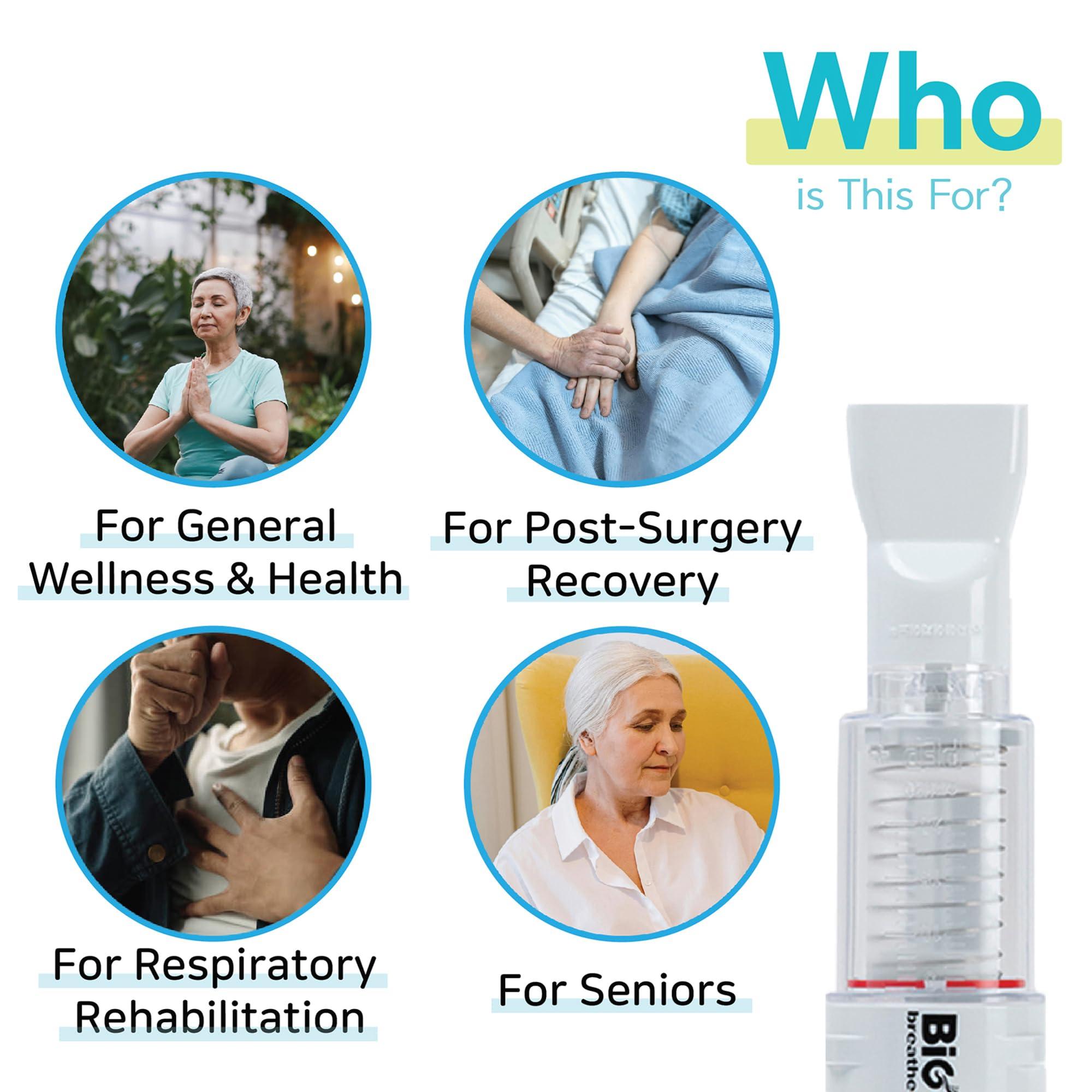 BIG BREATHE Bigbreathe IMT/PEP | Three-Mode Breathing Exerciser for Seniors, Smooth Mucus Removal, Lung Expanding Device, Easy to Use and Clean