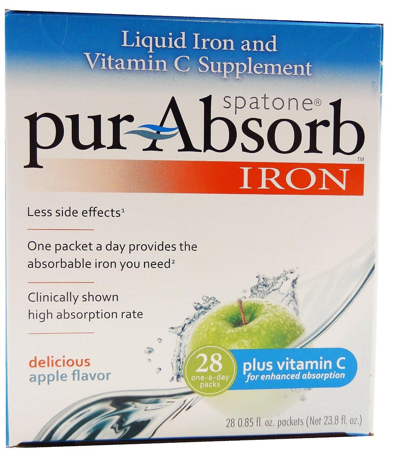 pur-Absorb Pur-Absorb Liquid Iron & Vitamin C Supplement (28-Pack of 0.85 fl.oz) (Net. 23.8 fl oz.)