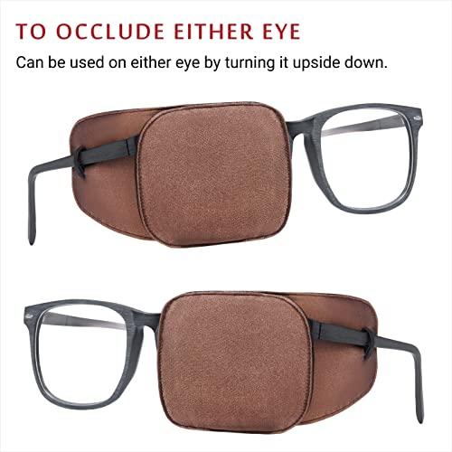Astropic Astropic Large Silk Eye Patch for Adults Kids Glasses to Cover Either Eye (Large, Brown)