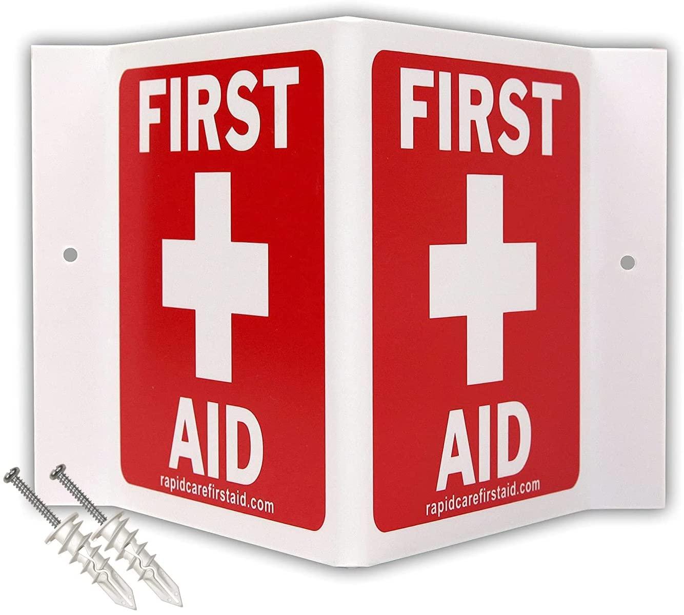 Rapid Care First Aid Rapid Care First Aid 864-09-1F 4 Shelf ANSI/OSHA Compliant All Purpose First Aid Cabinet & Medical Station with First Aid Sign, Exceeds OSHA/ANSI 2009, Wall Mountable, White