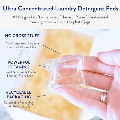 THE CLEAN PEOPLE The Clean People Laundry Detergent Pods - Hypoallergenic Laundry Pods - Ultra Concentrated, Recyclable Packaging, Stain Fighting - Sweet Petals, 32 Pack