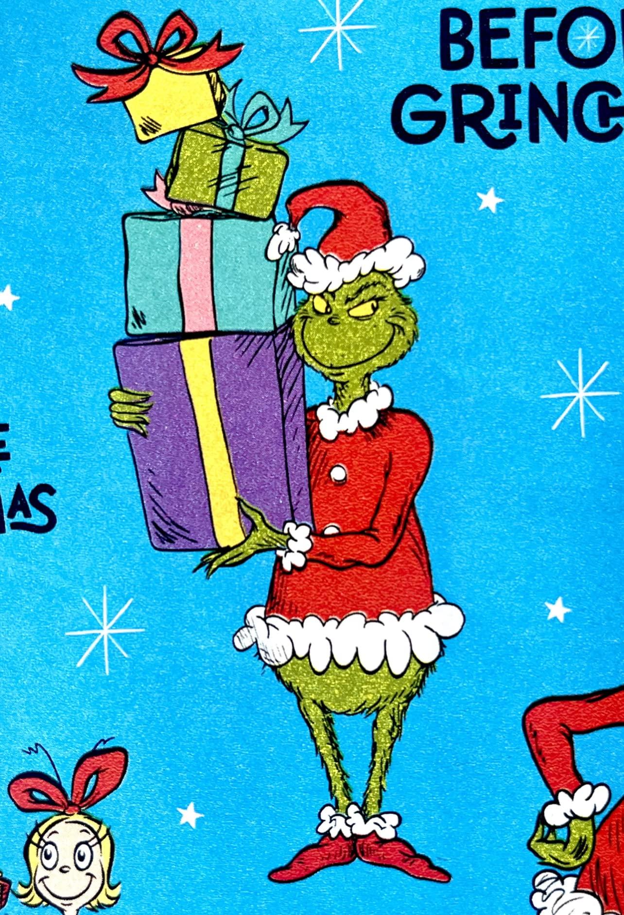 WB Provisions WB Provisions The Grinch Gift Wrap - Grinch Christmas Wrappin Paper - The Night Before Grinchmas Wrapping Paper