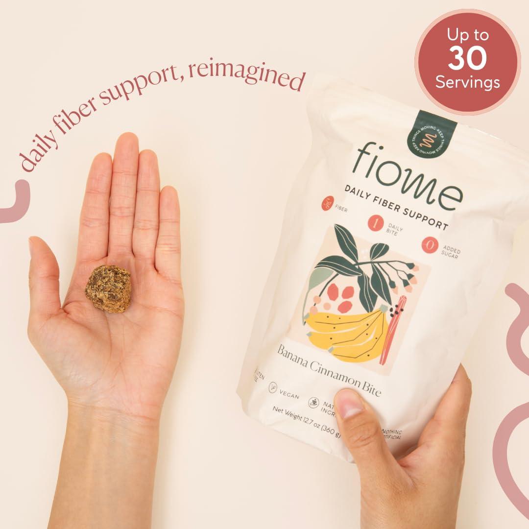 Fiome Fiome Fiber Supplement - 5g Daily Fiber Bite - Supports Regularity, Digestion and Gut Health - All Natural Ingredients, Banana Cinnamon Flavor, 30 Servings