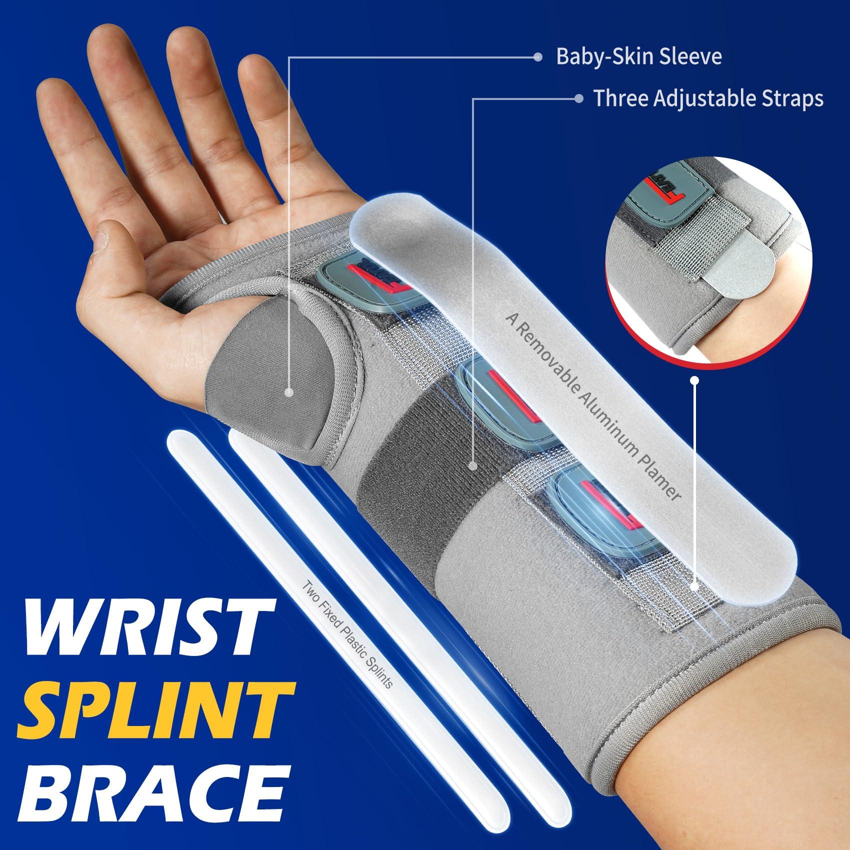 FEATOL FEATOL Wrist Brace Splint Carpal Tunnel for Women Men, Night Wrist Sleep Support Brace, Right Hand, Medium/Large, Pain Relief for Sprain, Carpal Tunnel, Syndrome,Arthritis, Tendonitis