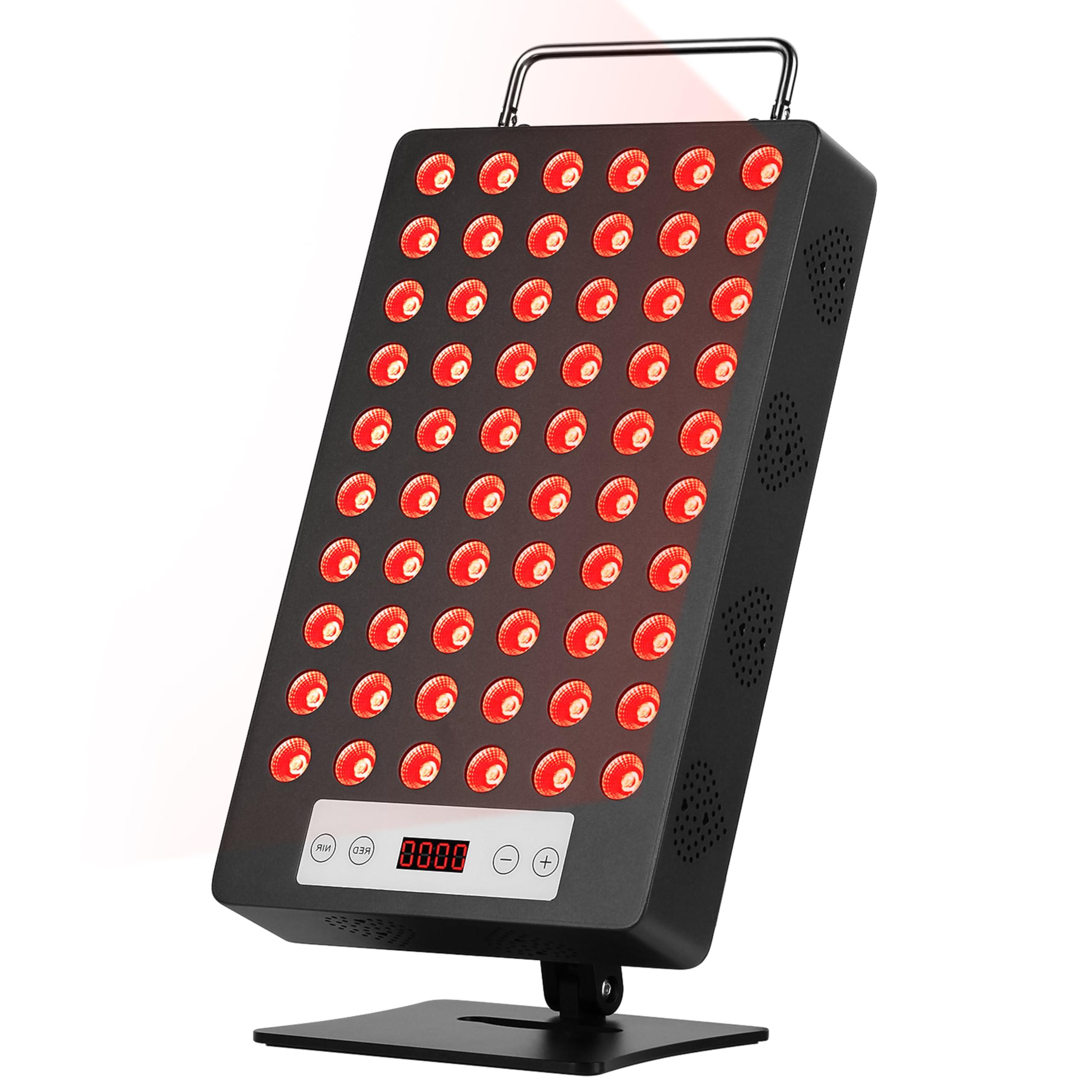iPlantop Red Light Therapy Device, Red 660nm & Near Infrared 850nm Infrared Light Therapy for Body, Light Therapy Panels with Adjustable Stand, 60pcs Dual Chips LEDs for Recovery and Skin Health.