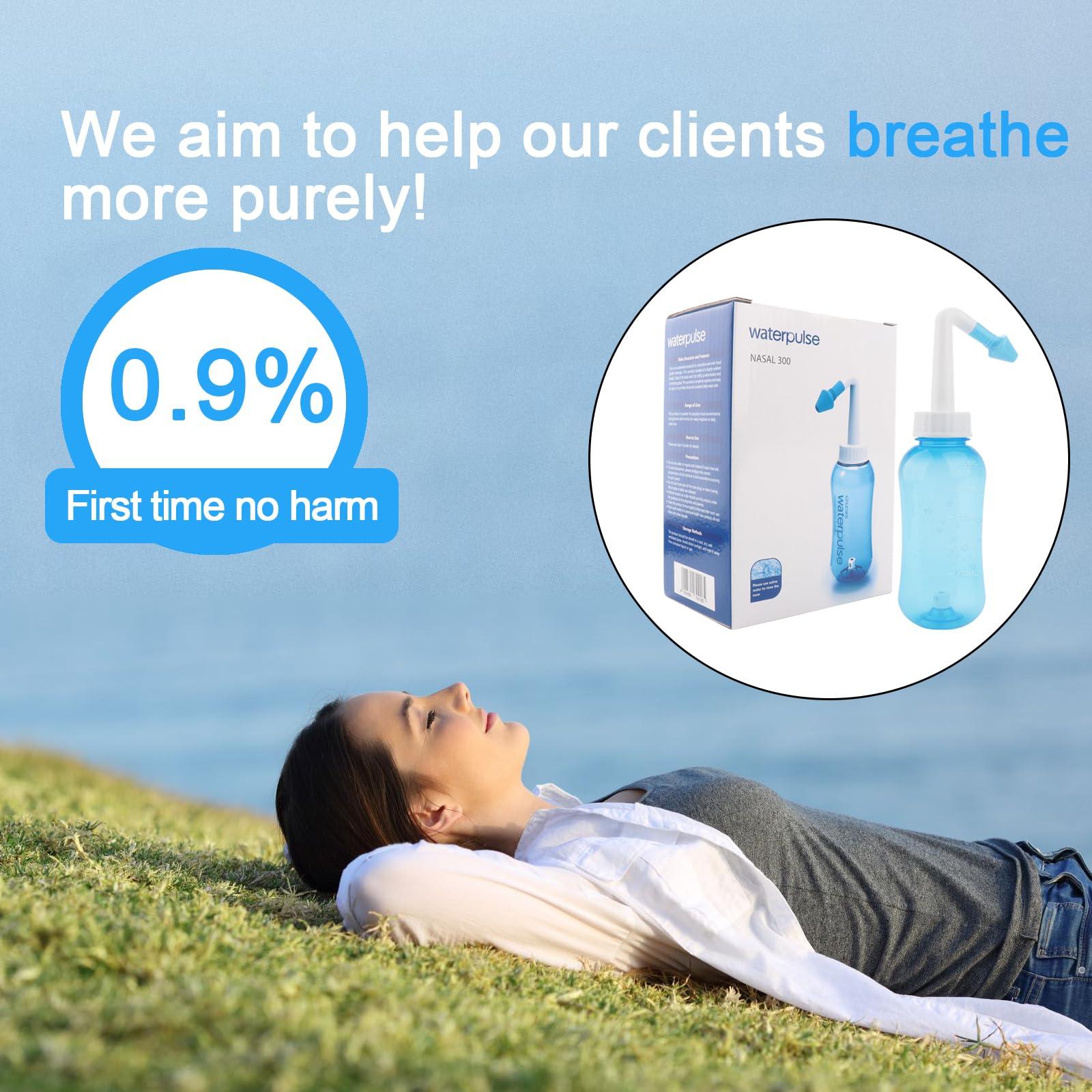 Miruchertter Miruchertter Nasal Wash Bottle Neti Pot Sinus Rinse 300ml Nose Wash Cleaner Sinus Rinse Bottle for Effective Nasal Irrigation Ideal for Adults and Kids BPA Free, Blue