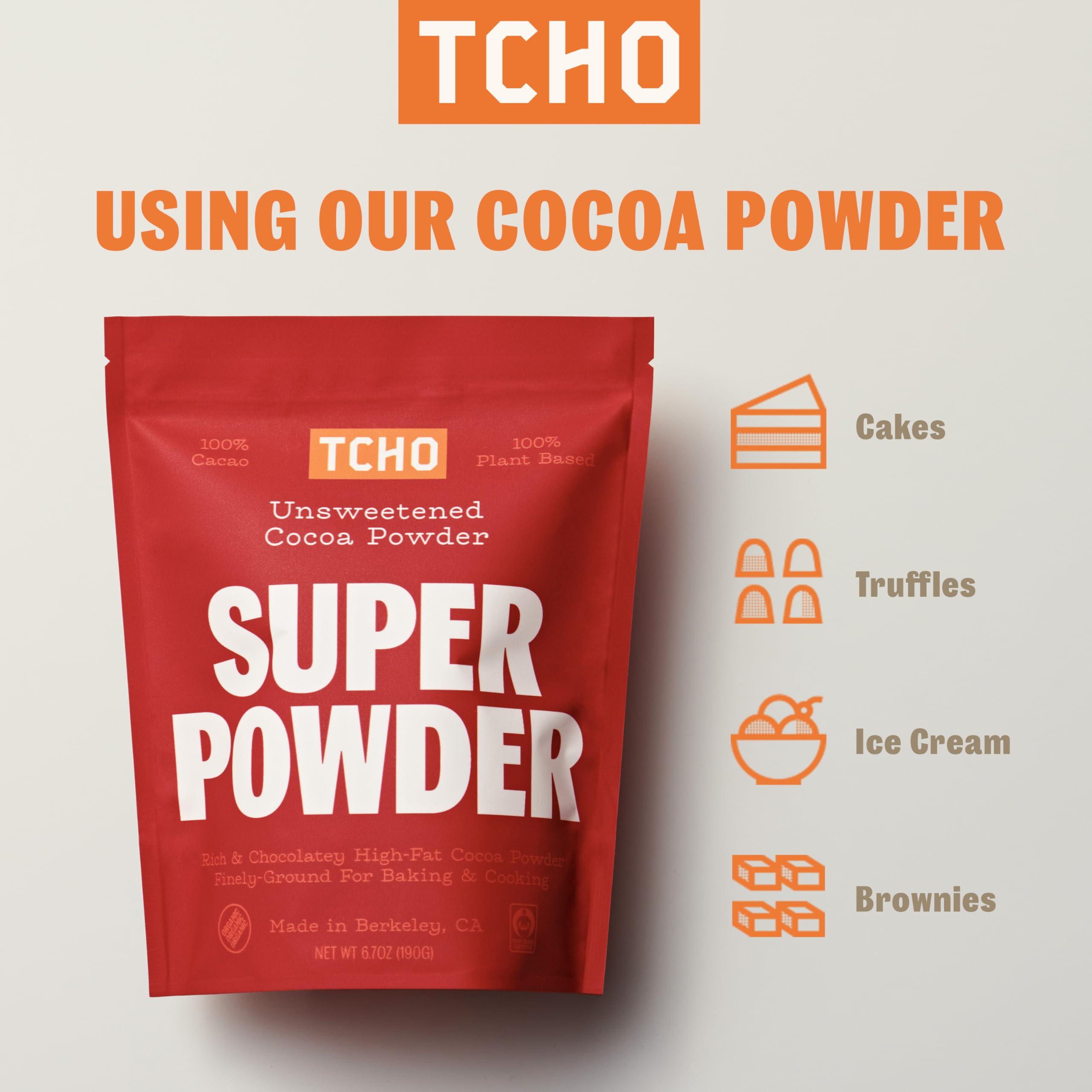 TCHO TCHO Cocoa Powder unsweetened (3 Pack) 100% Plant Based, Organic Cocoa Powder, Vegan, Kosher, Non-GMO, Non-Dairy, Unsweetened Cocoa Powder | 6.7oz Each - 3 Pack