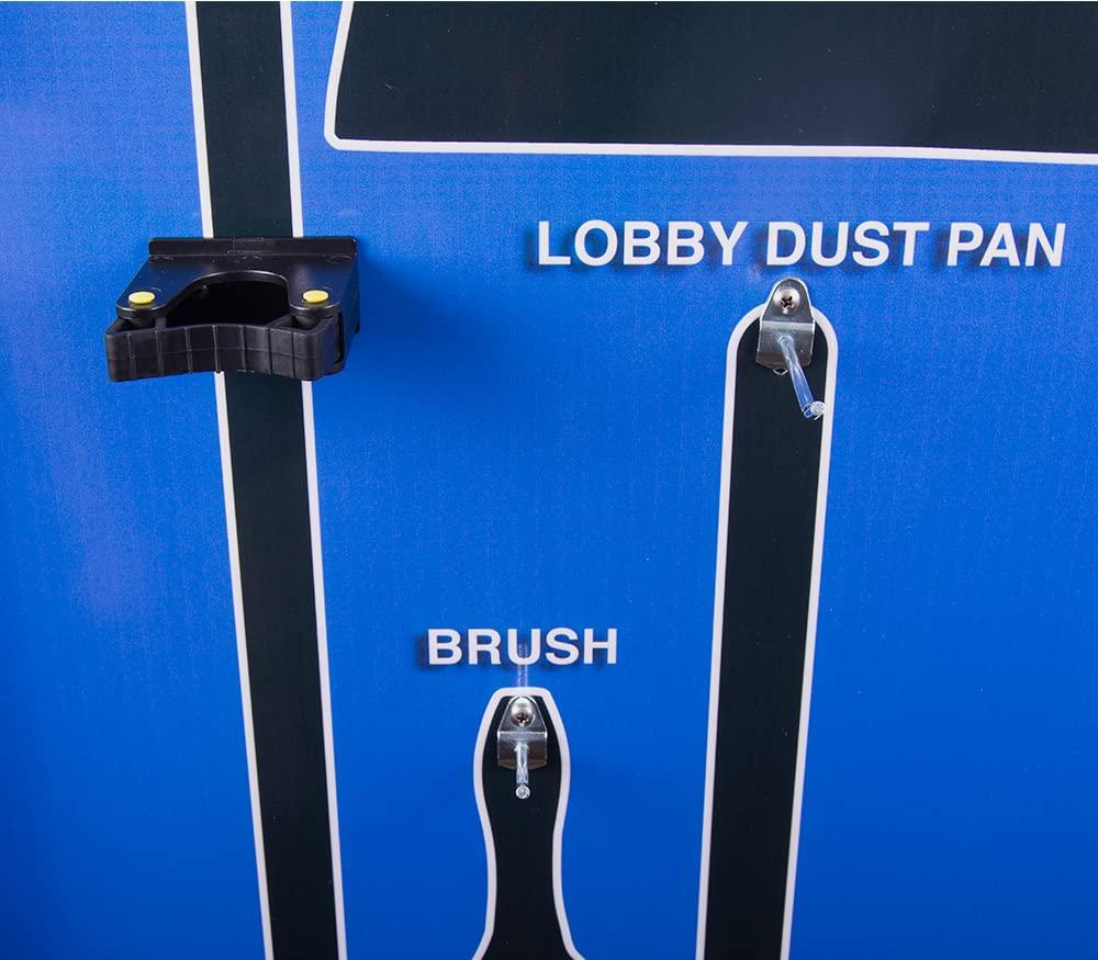 5S Supplies, LLC 5S Housekeeping Shadow Board Broom Station Gray/Blue (with Broom Kit)