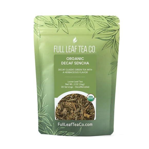 Full Leaf Tea Co. Organic Decaf Sencha Loose Leaf Tea - 2oz Bag (Approx. 30 Servings) | Full Leaf Tea Co.