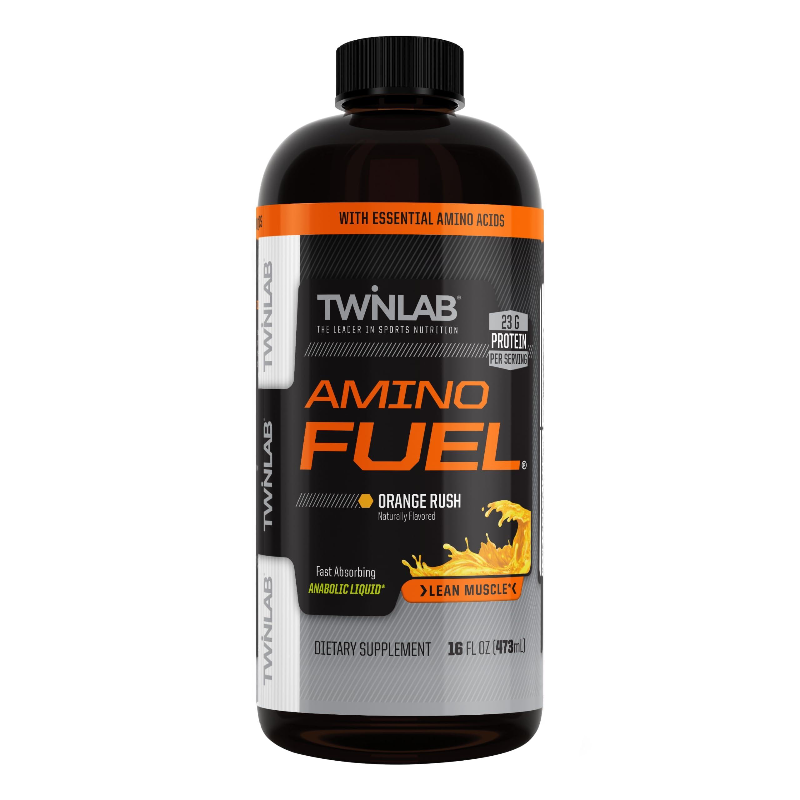 Twinlab Twinlab Amino Fuel - Pre-Workout and Post-Workout Energy Drink & Supplement -16 fl oz, Orange Rush