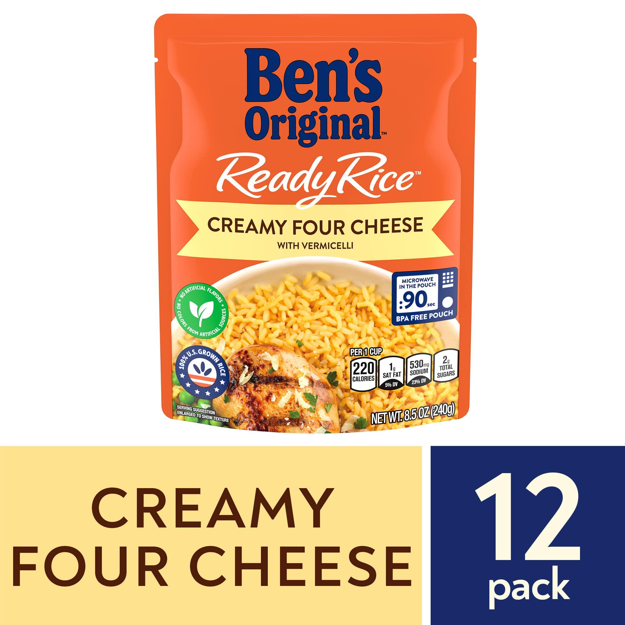 BEN'S ORIGINAL BEN\'S ORIGINAL Ready Rice Creamy Four Cheese Flavored Rice, Easy Dinner Side, 8.5 OZ Pouch