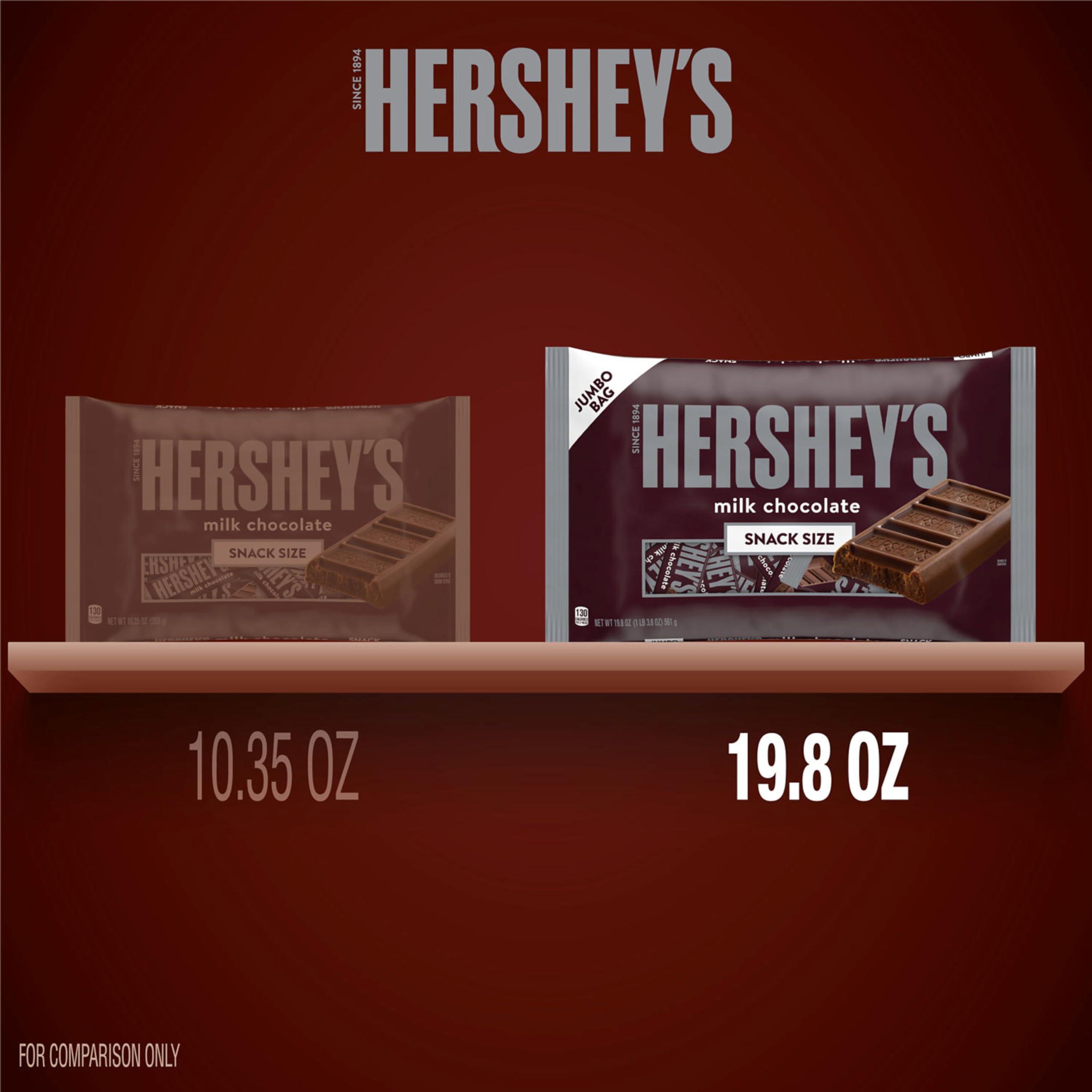 HERSHEY'S HERSHEY\'S Milk Chocolate Snack Size, Candy Jumbo Bag, 19.8 oz