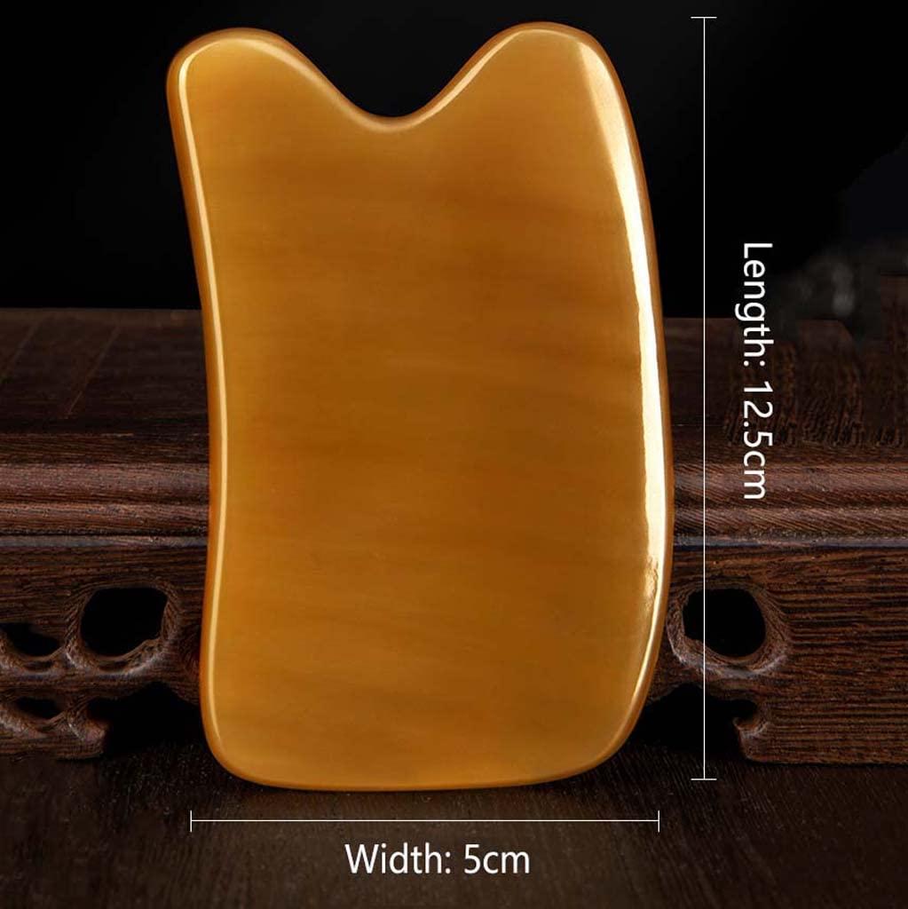 ZHAO SHOP Natural Horn Scraping Board Gua Sha Massager for Body Facial Care Trigger Point Massage Tool