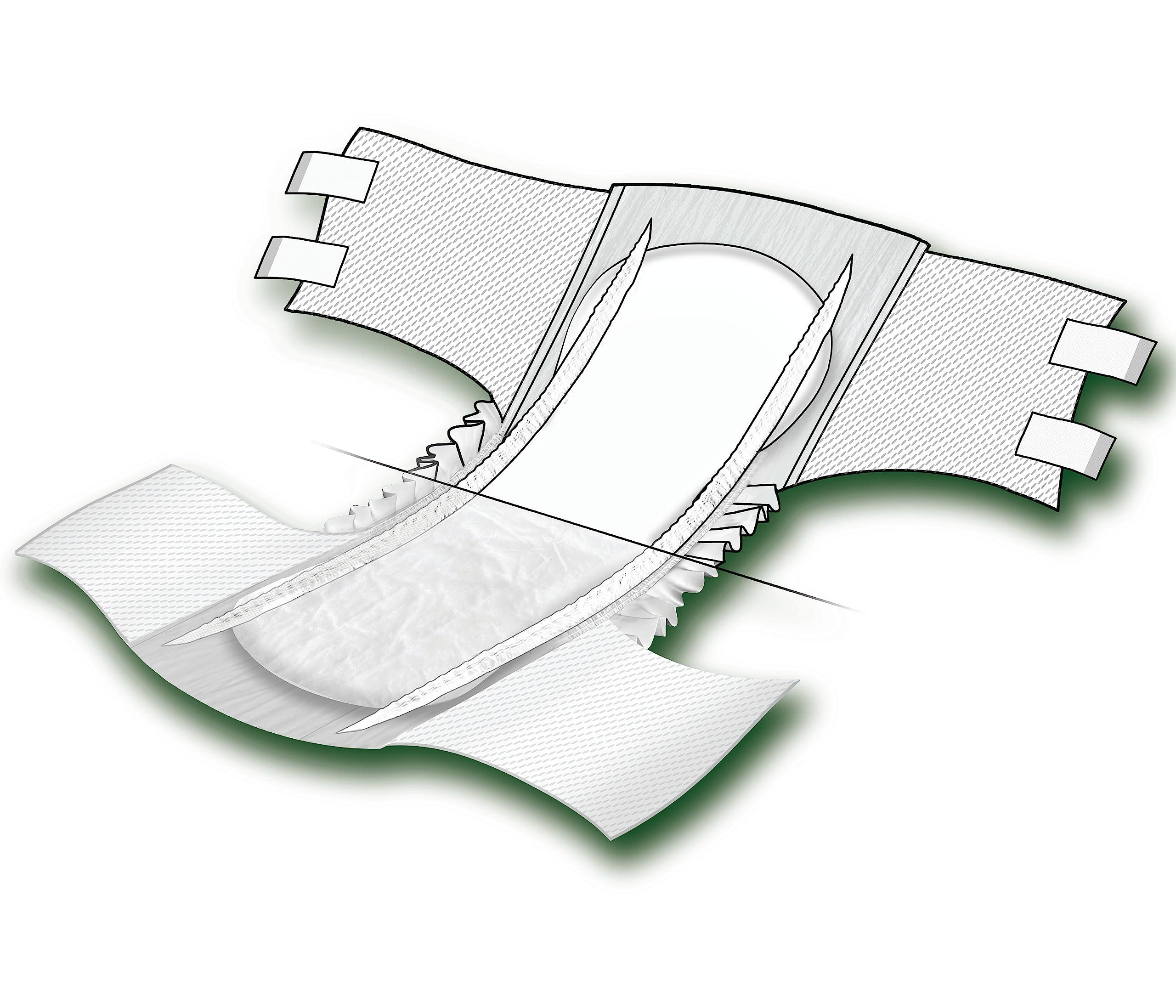 Medline Medline Extended Wear Overnight Adult Briefs with Tabs, Maximum Absorbency Adult Diapers, X-Large (60 Count)