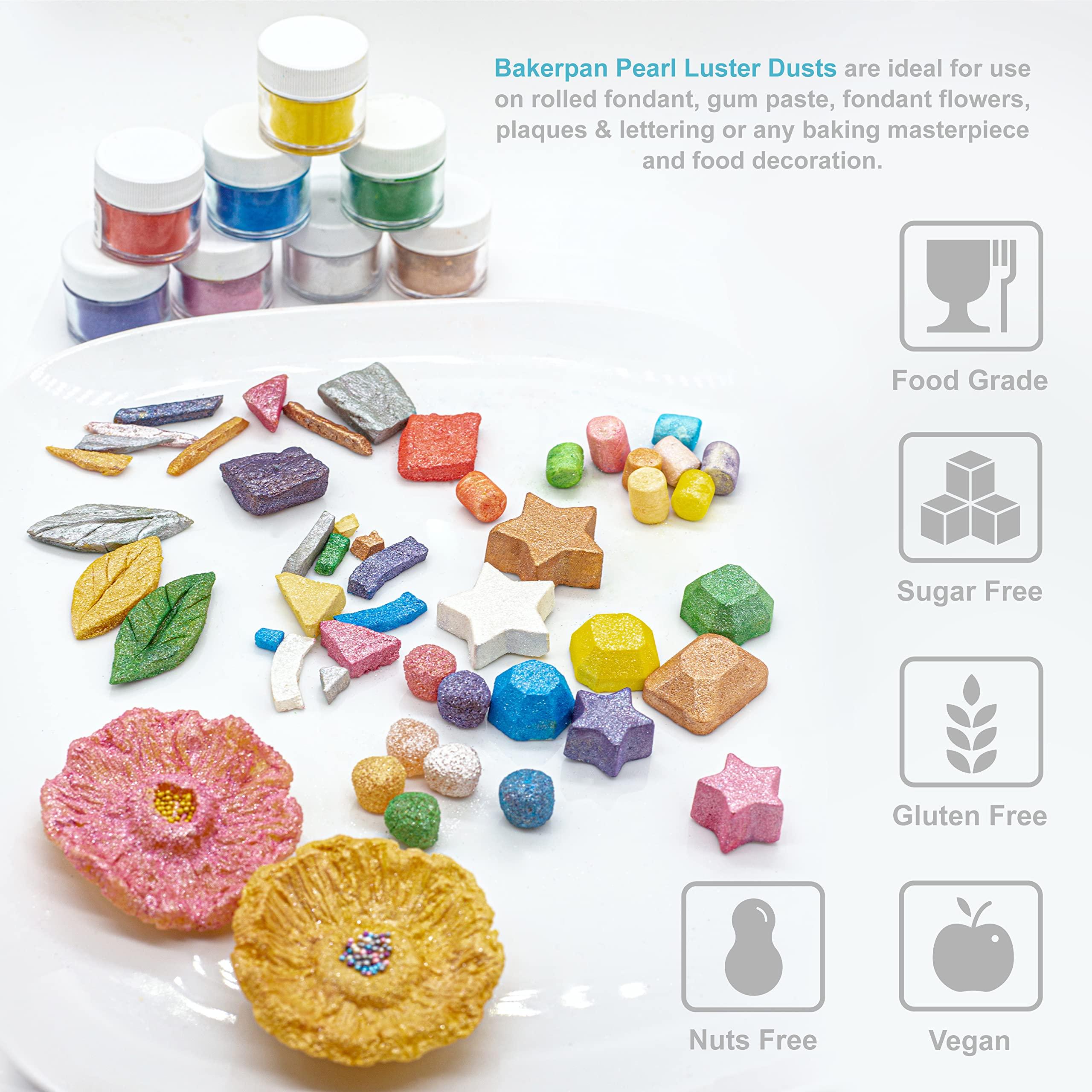 Bakerpan Bakerpan Pearl Luster Dust Edible, Yellow Edible Glitter for Cocktails, 4 Grams Edible Glitter for Cake Decorating, Cookies, Chocolates and Candies, Edible Glitter for Drinks
