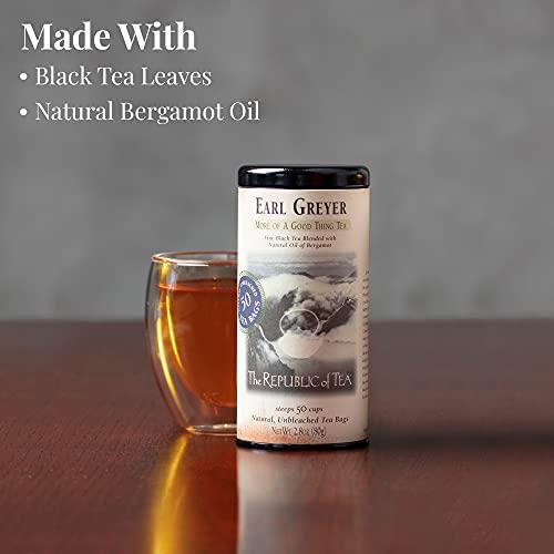 The Republic of Tea The Republic of Tea Earl Greyer Black Tea Tin, 50 Tea Bags, Naturally Caffeinated