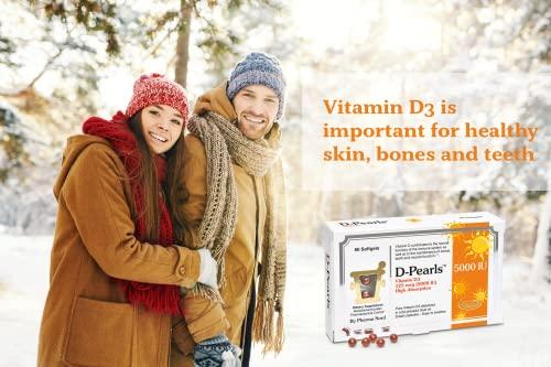 Pharma Nord D-Pearls Vitamin D3 5000 IU (125mcg) | Easy-to-Swallow | Chosen for Major Immune Study [1] | Active Vitamin D Supplement in Cold-Pressed Olive Oil for Immune Support, Teeth, Muscle and Bone Health