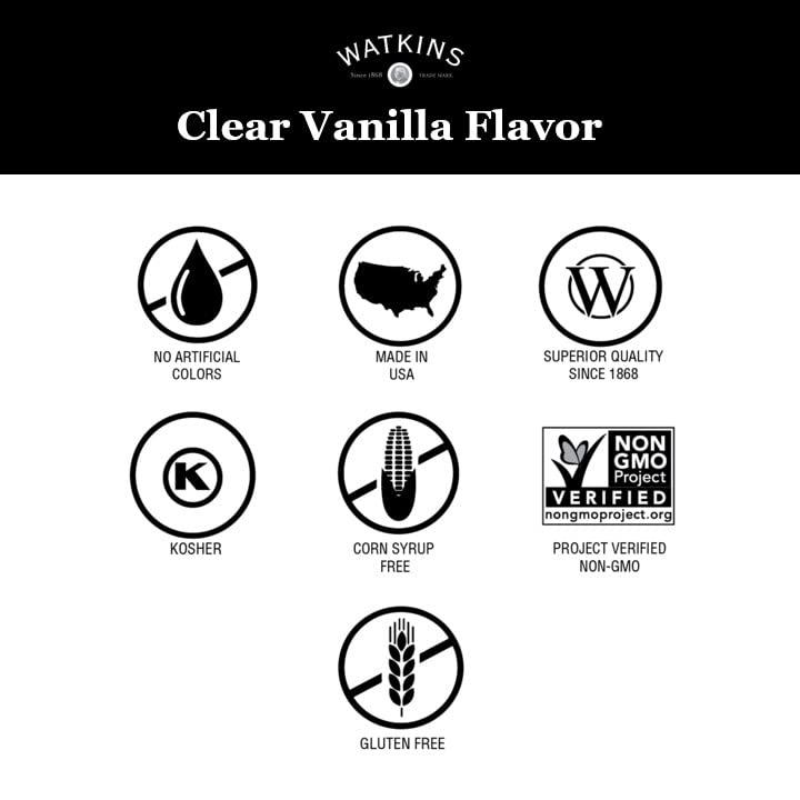 Watkins Watkins Clear Vanilla Flavor, 11 fl. oz. Bottle, 1 Count (Packaging May Vary)