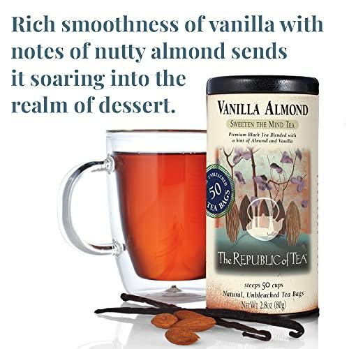 The Republic of Tea The Republic of Tea — Vanilla Almond Black Tea Tin, 50 Tea Bags, Naturally Caffeinated