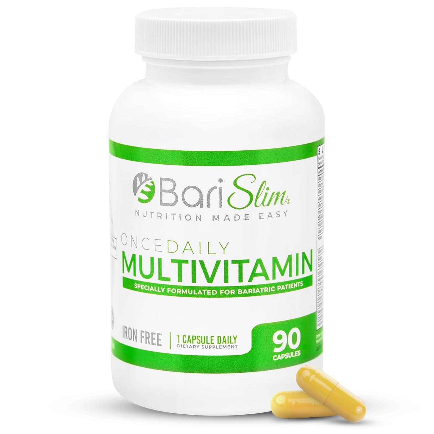 BariSlim BariSlim Once Daily Bariatric Multivitamin Capsule - Iron-Free Formula - Bariatric Vitamin and Supplement for Post Bariatric Surgery, Including Gastric Bypass and Gastric Sleeve | 90-Day Supply