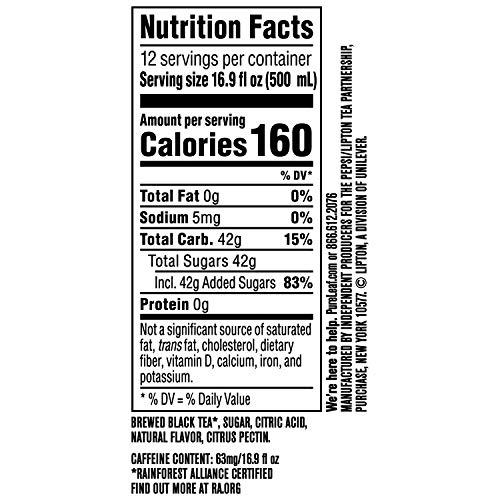 Pure Leaf Pure Leaf Iced Tea, Raspberry, Real Brewed Tea, 18.5 Fl Oz Bottles (Pack of 12)