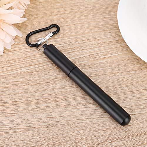 Yuecoom Collapsible Straw Travel Straw, Reusable Straws with Case Stainless Steel Straws Drinking Dishwasher Safe +Straw Cleaning Brush(Black)