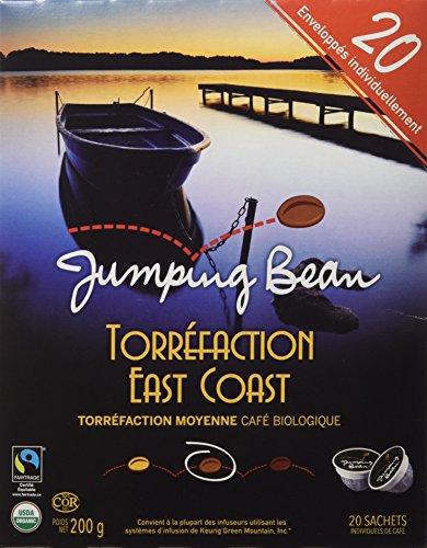 Jumping Bean Jumping Bean Organic Coffee Single Serve Coffee Pods, East Coast Roast, 20 Count