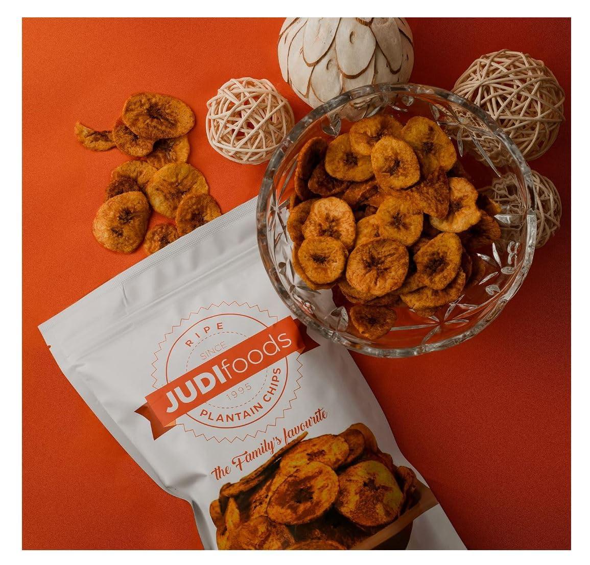 Judi Foods Judi Foods Plantain Chips- Ripe, Sweet Plantain Chips, Organic Chips, Crispy Exotic Chips, 3.5 Ounce (Pack of 5)