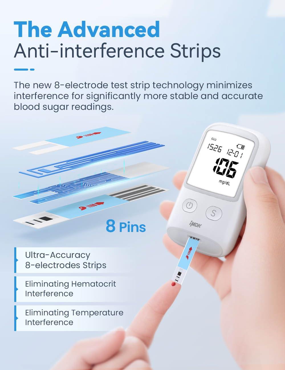 FoviFlxy IMDK Blood Glucose Monitor Kit, Blood Sugar Test Kit with 100 Glucometer Strips, 100 Lancets and 1 Lancing Devices, No Coding Required & FSA/HSA Eligible
