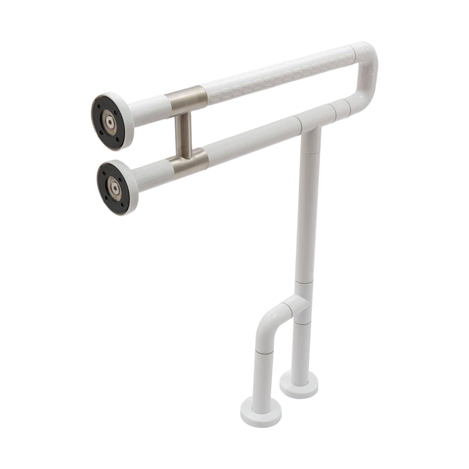 Wingderlier Toilet Grab Bars,27.55in Safety Bathroom Handrails Handicap Handle Assist Frame Railings Rail Support Shower Bathtub for Elderly Pregnant Women Disabled Bar White