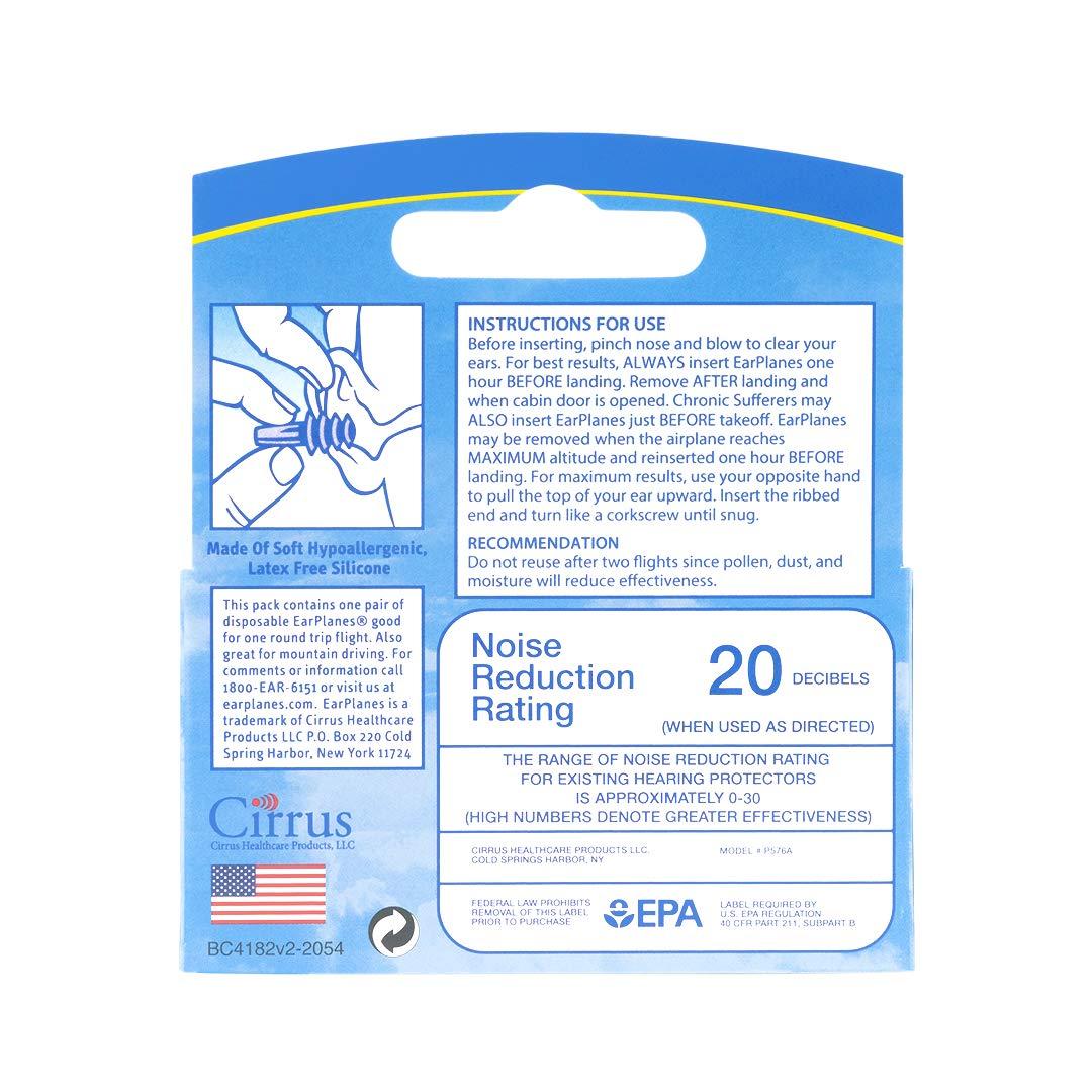 Earplanes EarPlanes Ear Plugs 1 Pair (Pack of 4)