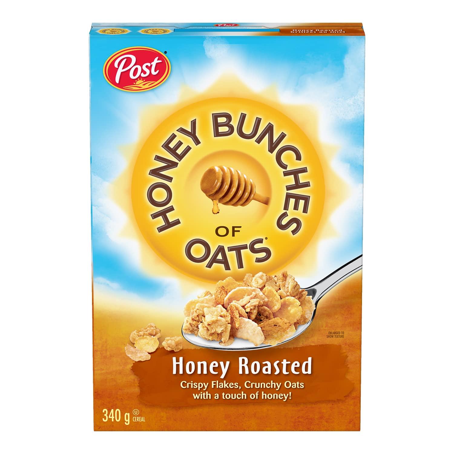 Post Post Honey Bunches of Oats Honey Roasted Cereal, 340g/12 oz. Box (Imported from Canada)