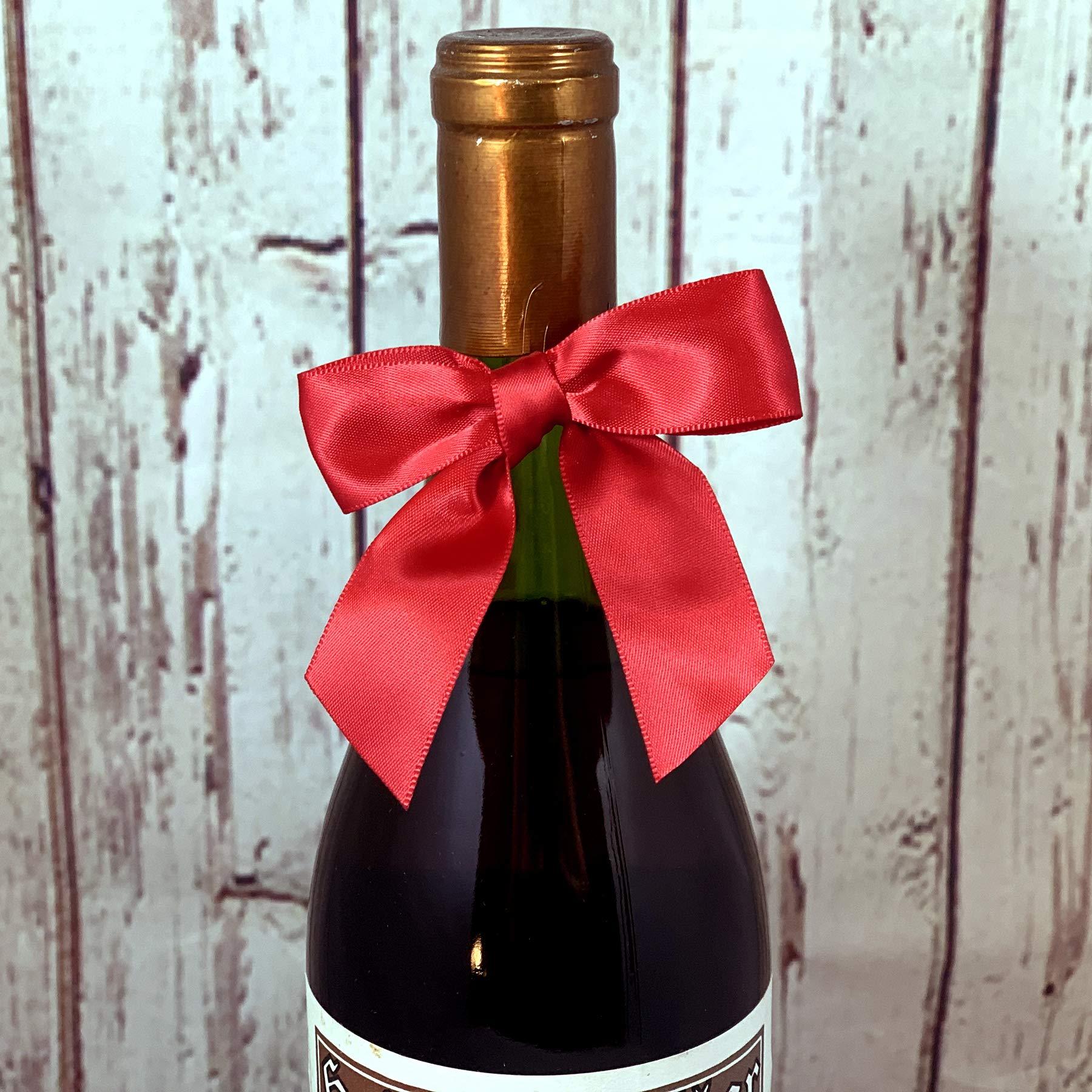 GiftWrap Etc. Pre-Tied Red Satin Bows - 4 1/2 Wide, Valentines Day, Presidents Day & Memorial Day Gift Wrap, 4th of July & Fall Bows, Christmas Wedding Embellishments, Birthday & Gift Basket Decor