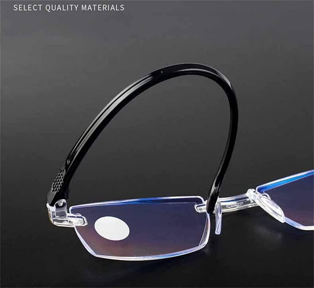Yiushing Yiushing Color Glint Sapphire High Hardness Anti-blue Progressive Far And Near Reading Glasses, For man and woman (+4.00 / Over 75 Age)
