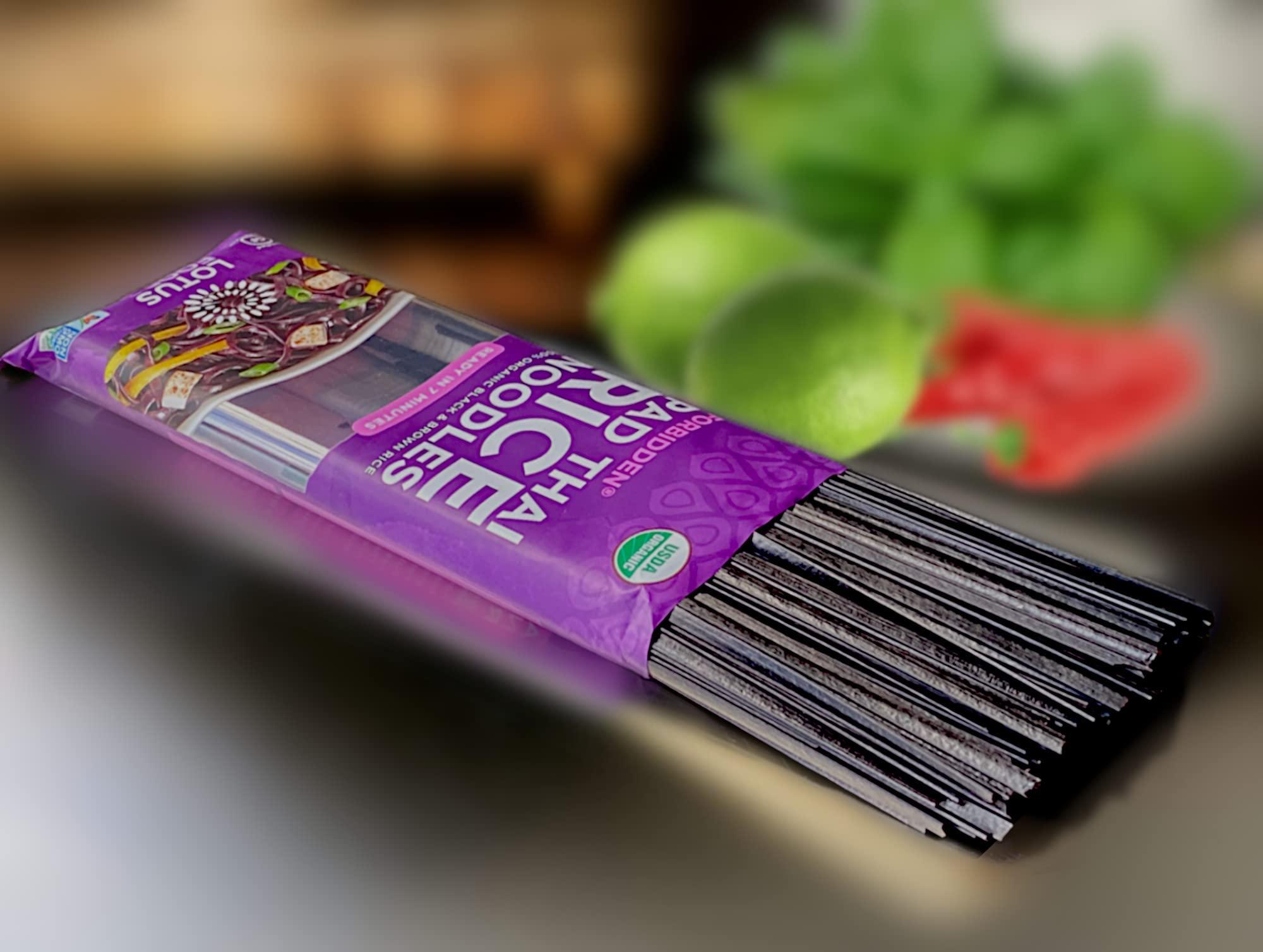 Lotus Foods Lotus Foods Organic Forbidden Rice Pad Thai Noodles - Asian Style Noodles for Pho or Stir Fry, Gluten Free, Vegan, Whole Grain, Non GMO, Serve Hot or Cold - 8 Oz (Pack of 8)