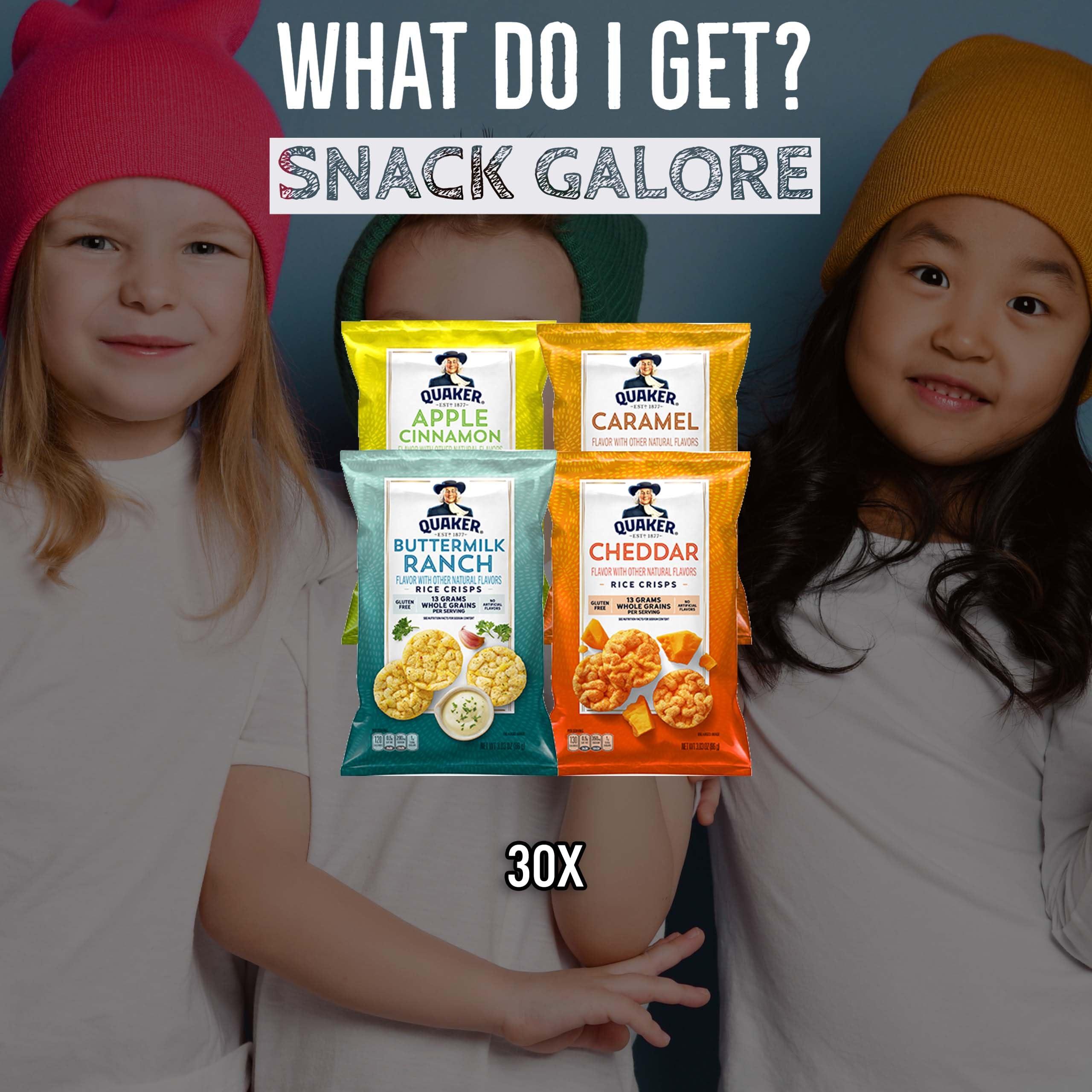 Bussin Boxes Quaker Rice Crisps Variety Pack - Multi-Grain Snack Bag Healthy Snack Assortment (30 Count)