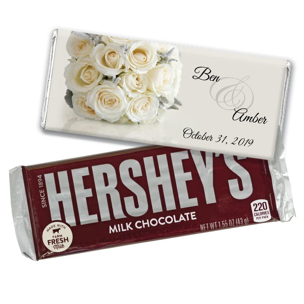 Just Candy 36ct Personalized Wedding Candy Party Favors DIY Chocolate Bars (36 Pack) - Floral - Assembly Required