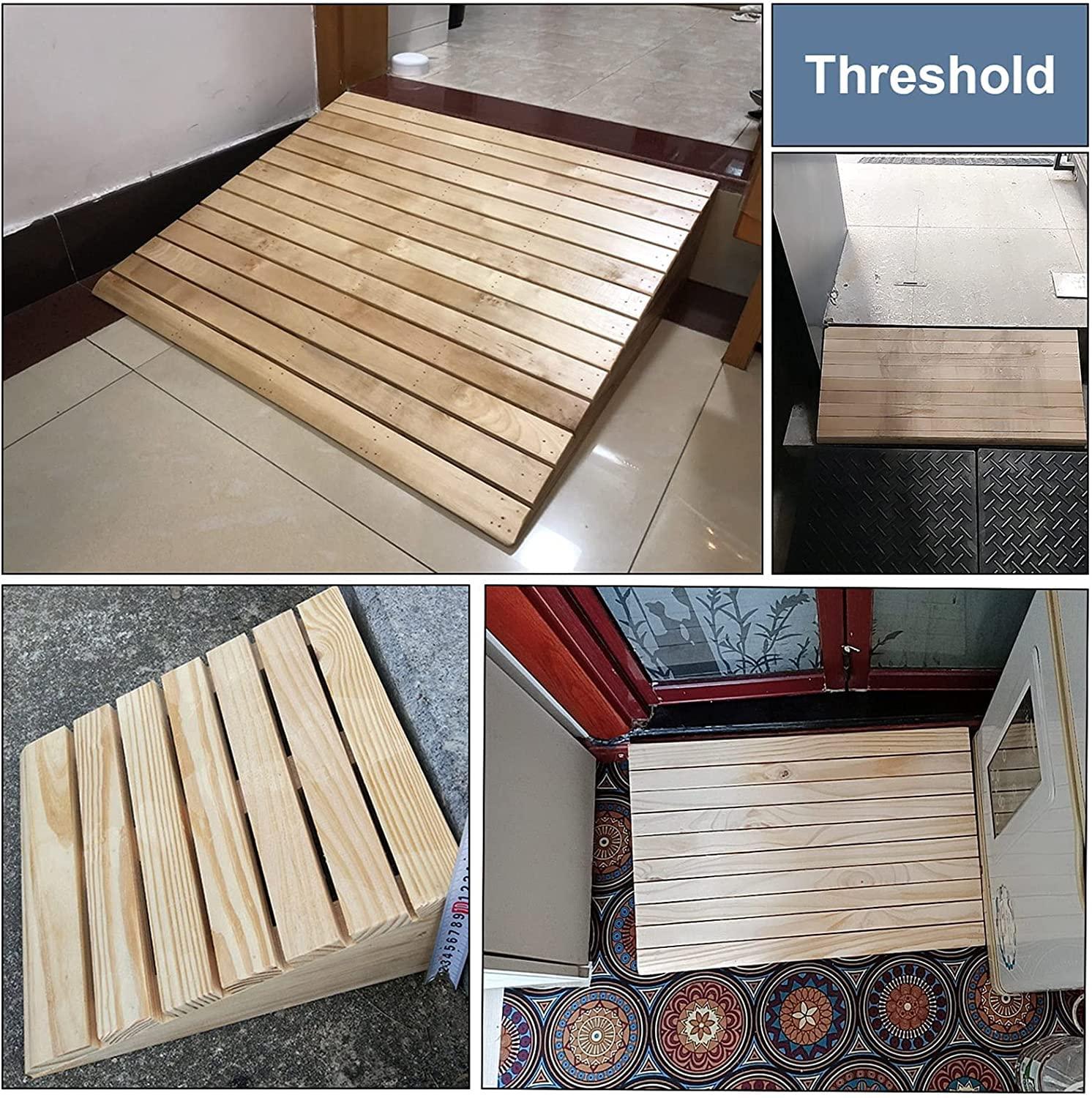 FEHUN Ramps Wooden for Door Threshold, Portable Lightweight Curb Non Slip Entrance, Doorway Step for Move Wheelchair/Bike/Scooter (Size : 30.8x30x8cm/12x11.8x3)