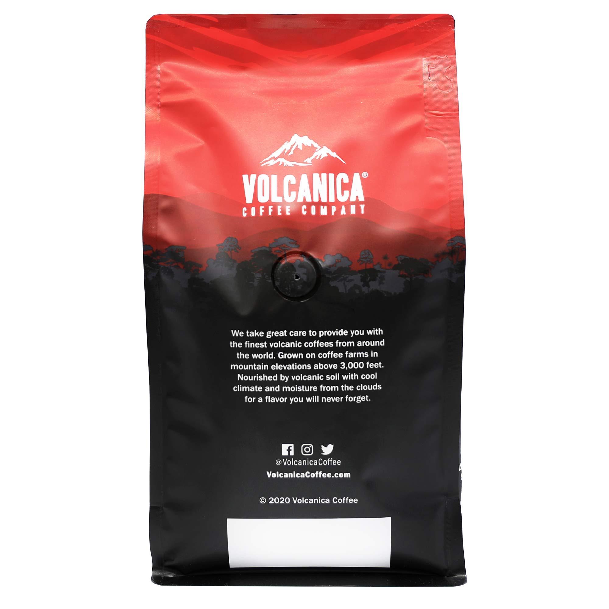 Volcanica Coffee Brazil Peaberry Coffee, Ground, Naturally Low Acid, Fresh Roasted, 16-ounce