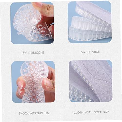 Nirelief Heel Lifts Shoe Inserts Height Insoles Height Increase Insoles 3 Pairs Invisible Shoe Lifts Inserts 2 Inch Height Adjustable Elastic Shock Absorption Heel Raise Pads Shoe Lifts for Men & Women Grey