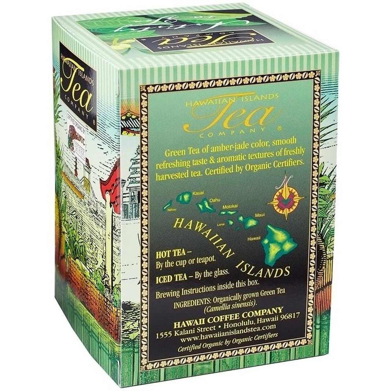 HAWAIIAN ISLANDS TEA COMPANY Hawaiian Islands Tea Company Organic Green Tea, All Natural - 20 Teabags (1 Box)