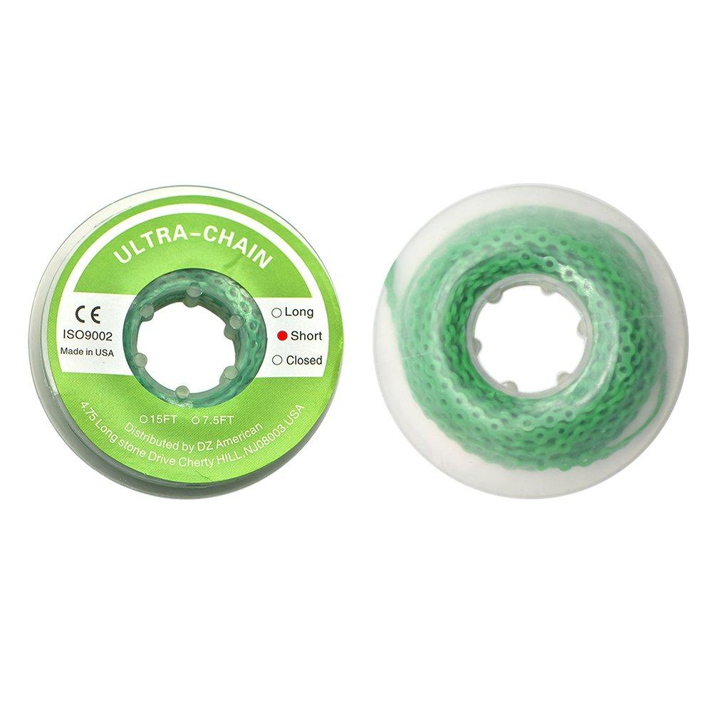 Angzhili Dental Orthodontic Elastic Chain Power Chains (Short, Green)