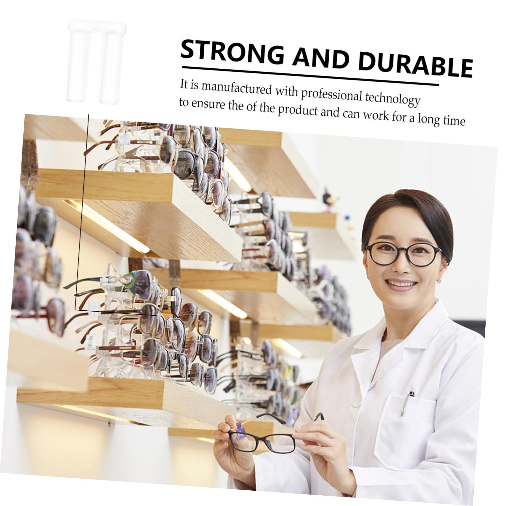 JECOMPRIS JECOMPRIS 2 Packs Rimless Frame Buckle Glasses Nose Grips Double Rubber Plug Plastic Bushings Eyeglasses Tools Spare Buckle for Glass Plastic Compression Sleeves