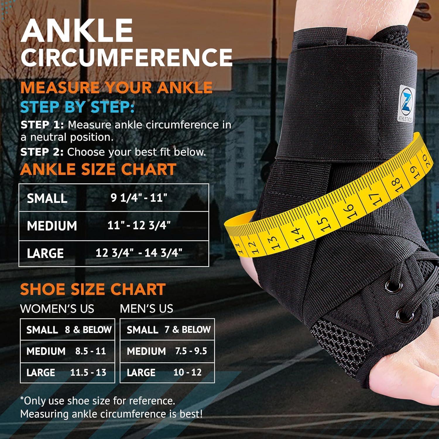 Z ATHLETICS Z ATHLETICS Zenith Ankle Brace, Lace Up Adjustable Support for Running, Basketball, Injury Recovery, Sprain! Ankle Support for Men, Women, and Children