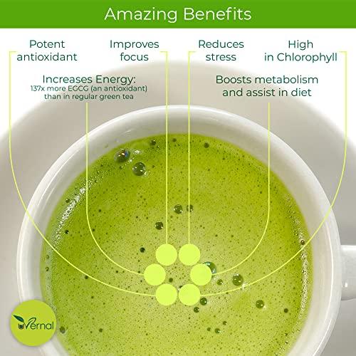 uVernal Organic Matcha Green Tea Powder (1 Lb) - 100% Pure Matcha for Smoothies Latte and Baking - Easy to Mix - Kosher Pareve