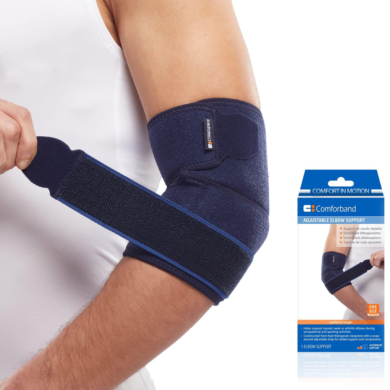 Comforband Comforband Adjustable Elbow Support for Epicondylitis, Tennis Elbow, Golfers Elbow, Bursitis, Elbow Sprains, Strains, Tendonitis, Arthritis, Sports Injury Recovery - Elbow Pain Relief - One Size fits Most